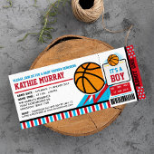 Uitnodiging tot Baby shower voor Basketball Ticket