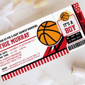 Uitnodiging tot Baby shower voor Basketball Ticket