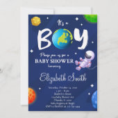 Uitnodiging tot Baby shower voor buitenruimteugen (Voorkant)