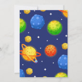 Uitnodiging tot Baby shower voor buitenruimteugen (Achterkant)