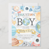 Uitnodiging tot Baby shower voor buitenruimteugen (Voorkant)