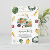 Uitnodiging tot Baby shower voor de boerenmarkt (Staand voorkant)