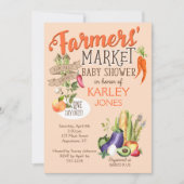 Uitnodiging tot Baby shower voor de boerenmarkt (Voorkant)