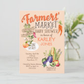 Uitnodiging tot Baby shower voor de boerenmarkt (Staand voorkant)
