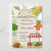Uitnodiging tot Baby shower voor de boerenmarkt (Voorkant)