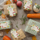 Uitnodiging tot Baby shower voor de boerenmarkt Cadeaulabel