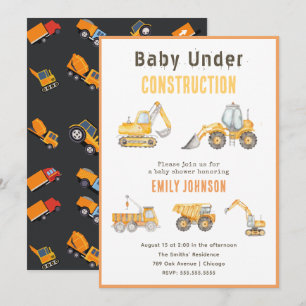 Uitnodiging tot Baby shower voor de bouw