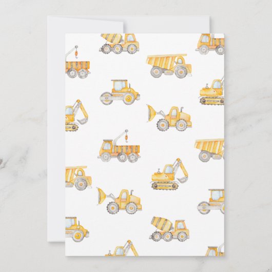 Uitnodiging tot Baby shower voor de bouw (Achterkant)