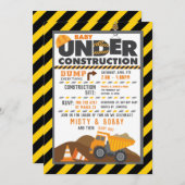 Uitnodiging tot baby shower voor de bouw (Voorkant / Achterkant)