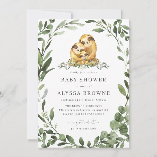 Uitnodiging tot Baby shower voor de Slotfamilie (Voorkant)