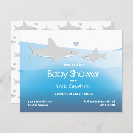 Uitnodiging tot Baby shower voor de visserij op ha (Voorkant / Achterkant)