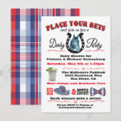 Uitnodiging tot Baby shower voor Derby Horse Racin (Voorkant / Achterkant)