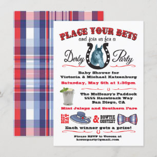 Uitnodiging tot Baby shower voor Derby Horse Racin