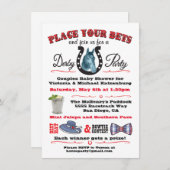 Uitnodiging tot Baby shower voor Derby Horse Racin (Voorkant / Achterkant)