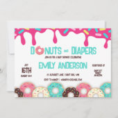 Uitnodiging tot Baby shower voor donuts en luiers (Voorkant)