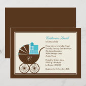 Uitnodiging tot Baby shower voor het vervoer van z (Voorkant / Achterkant)