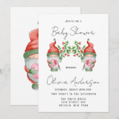 Uitnodiging tot Baby shower voor kerstcadeaus Gnom (Voorkant / Achterkant)