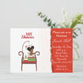 Uitnodiging tot Baby shower voor Kerstmis in Afrik (Staand voorkant)