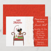 Uitnodiging tot Baby shower voor Kerstmis in Afrik (Voorkant / Achterkant)