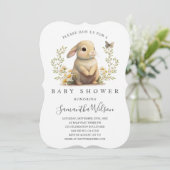 Uitnodiging tot Baby shower voor paasmakerij Baby  (Staand voorkant)