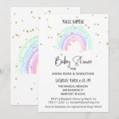*~* Uitnodiging tot Baby shower voor regenboogster (Voorkant / Achterkant)