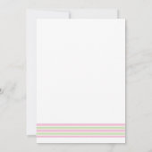 Uitnodiging tot Baby shower voor roze en groene vo (Achterkant)