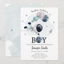 Uitnodiging tot Baby shower voor ruimteveer