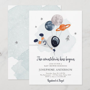 Uitnodiging tot Baby shower voor ruimteveer