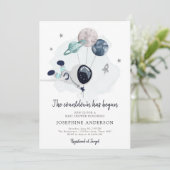 Uitnodiging tot Baby shower voor ruimteveer (Staand voorkant)