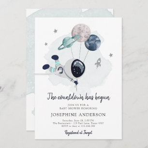 Uitnodiging tot Baby shower voor ruimteveer