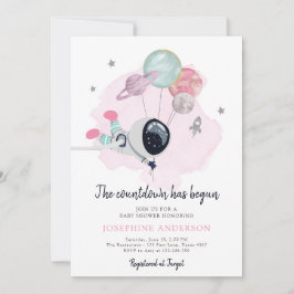 Uitnodiging tot Baby shower voor ruimtevesting