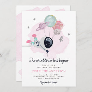 Uitnodiging tot Baby shower voor ruimtevesting