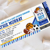 Uitnodiging tot Baby shower voor sportkaartjes