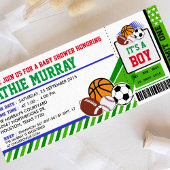 Uitnodiging tot Baby shower voor sportkaartjes