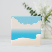 Uitnodiging tot Baby shower voor Tropische Beach P (Staand voorkant)