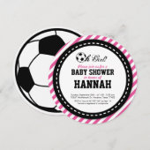 Uitnodiging tot Baby shower voor voetbalmeisjes (Voorkant / Achterkant)