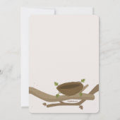 Uitnodiging tot Baby shower voor vogelfamilie (Achterkant)