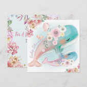 Uitnodiging tot Baby shower voor walvissen (Voorkant / Achterkant)