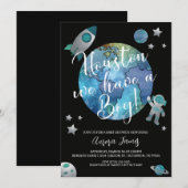 Uitnodiging tot Baby shower voor Waterverf in de r (Voorkant / Achterkant)