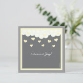 Uitnodiging tot Baby shower voor wolken en hart |  (Staand voorkant)