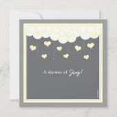 Uitnodiging tot Baby shower voor wolken en hart |  (Voorkant)