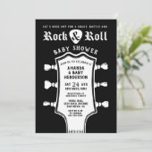 Uitnodiging tot Baby shower voor zwart-wit (Staand voorkant)