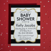 Uitnodiging tot Baby shower voor zwarte en goudgli