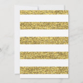 Uitnodiging tot Baby shower voor zwarte en goudgli (Achterkant)