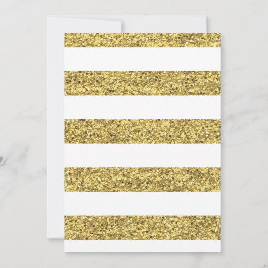 Uitnodiging tot Baby shower voor zwarte en goudgli (Achterkant)