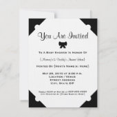 Uitnodiging tot Baby shower voor zwarte en witte b (Achterkant)