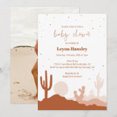 Uitnodiging tot Baby shower woestijn (Voorkant / Achterkant)