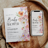 uitnodiging tot baby shower | Zomer Bloemen Uitnod