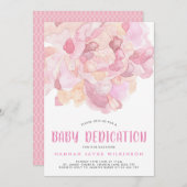 Uitnodiging tot Baby van waterverf Pink Peony (Voorkant / Achterkant)