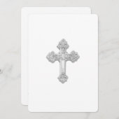 Uitnodiging tot beaptisme Silver Cross (Voorkant / Achterkant)